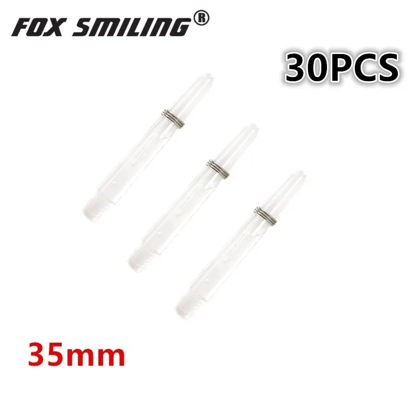 35mm 30pcs clear Лиса Улыбающееся 30/12/6 шт. синий черный прозрачный 35/48 мм нейлон Пластик древки для Дартса 2BA для профессионального Dardos аксессуары - Цвет: 35mm 30pcs clear
