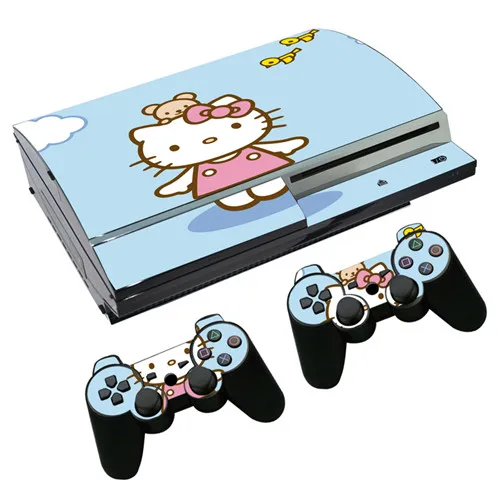0238 Hello kitty наклейка для PS3 Fat playstation 3 консоль и контроллеры для PS3 Skins Наклейка виниловая пленка - Цвет: 0238