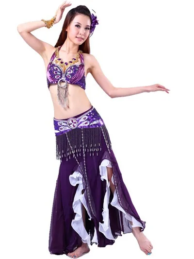 Новый стиль костюм для танца живота бюстгальтер + пояс 2 шт./компл. индийская