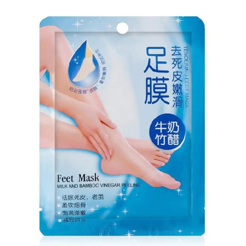 2 шт. бамбуковый уксус молоко маска для ног Отшелушивающий обновляющий педикюр