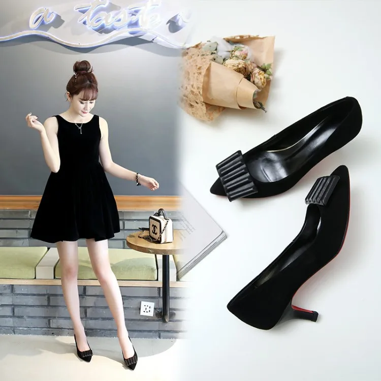 Женщины Насосы Продвижение Каблуки 2017 Новые Туфли Весной И Осенью Чистый Лук