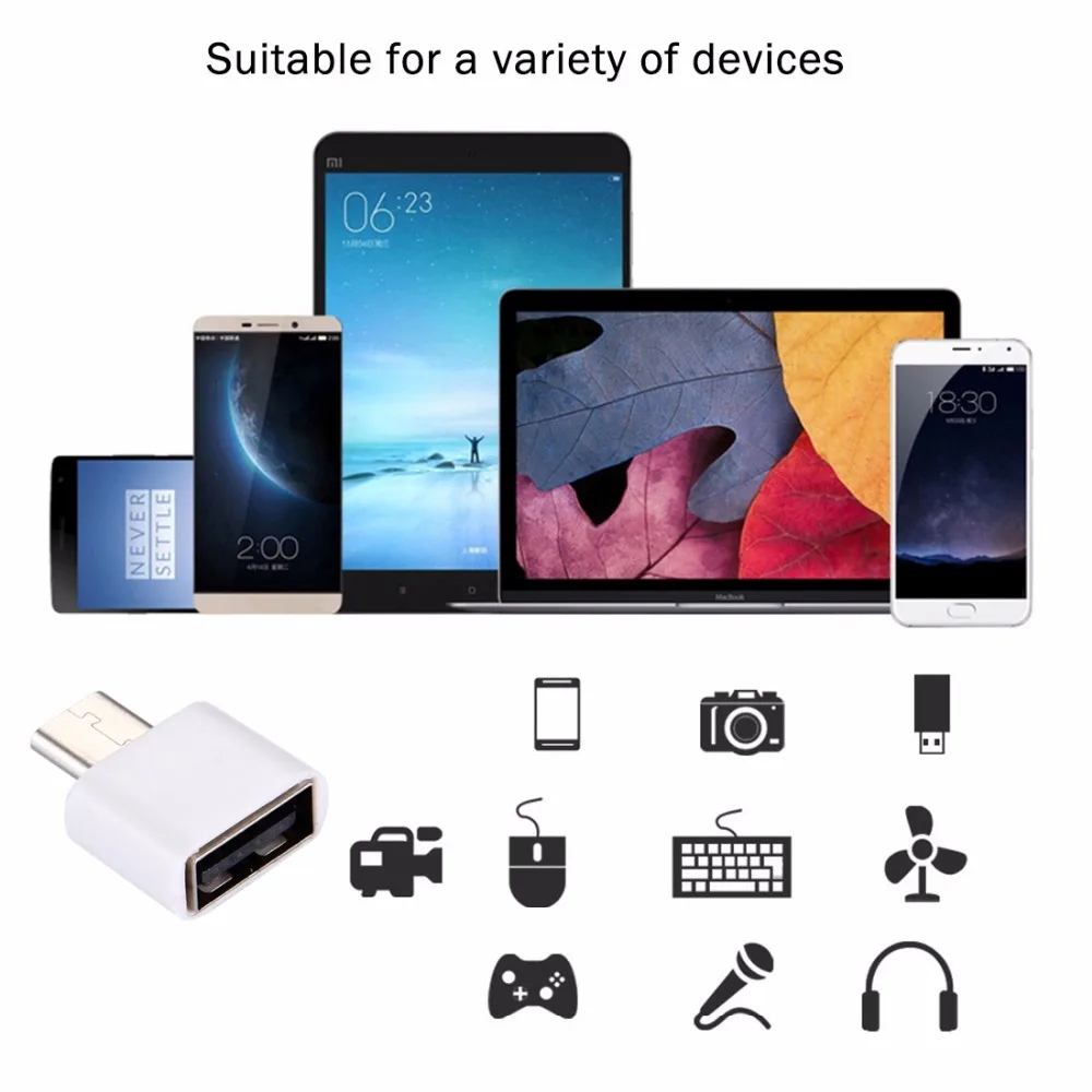 HAWEEL пластиковый USB Type-C папа к 2 0 Женский OTG передачи данных зарядный адаптер для