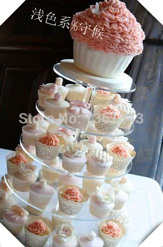 

Оптовая продажа Круглая 5 ярусная большая подставка для кексов Бесплатная доставка Стоимость украшения