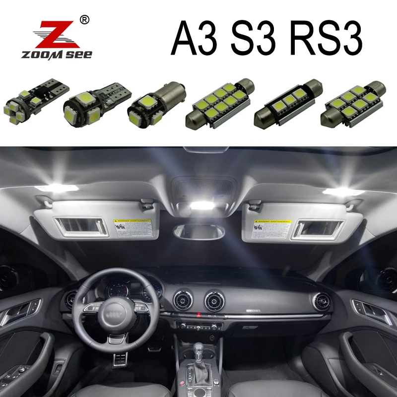 Белый Canbus безошибочный светодиодный потолочный светильник для Audi A3 S3 RS3 8L 8P 8V(1996