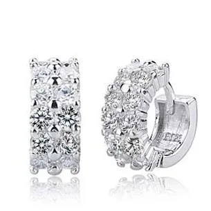 Новый дизайн супер Блестящий Цирконий Серебро 925 пробы женские серьги гвоздики