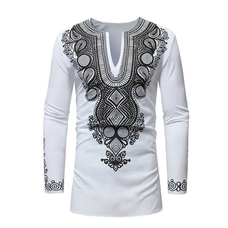 

Mens Hipster V Neck T Shirt African Clothes 2022 Fahsion African Dashiki Traditional Dashiki Maxi Man Shirt Men Casual Tops Tees