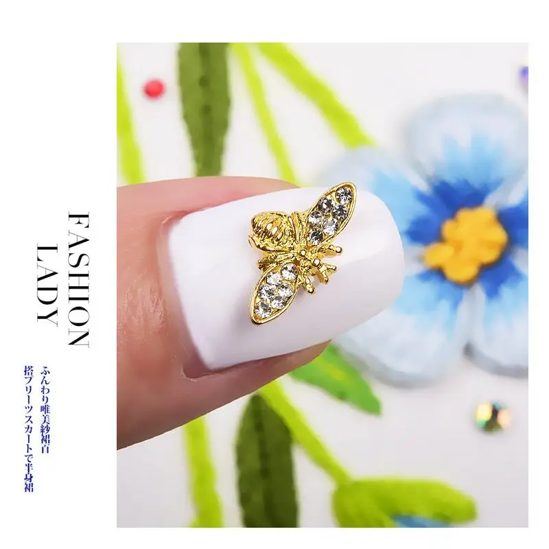 5 предметов в лоте 10 шт. металлического сплава пчелы дизайн 3D нейл-арта украшения