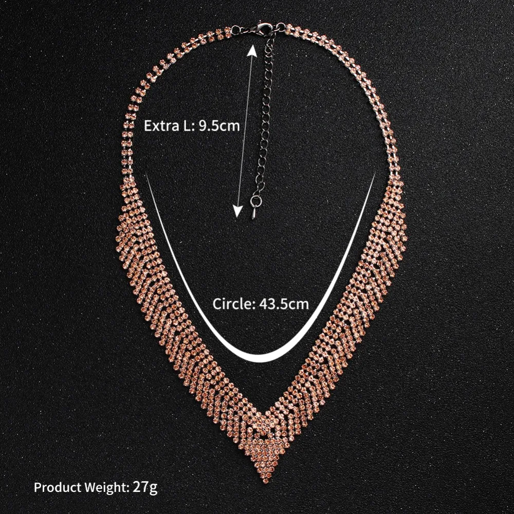 Romantic Gold Chain Necklace Women Jewelry Bohemian Maxi Necklaces Choker Stone Crystal Pendant Cavicle Chain Collares
