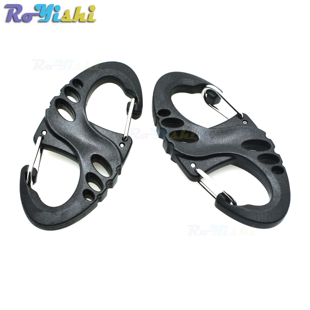 Зажим для браслета Paracord Пластиковый черный зажим в форме S 100 шт./упак.|bracelet
