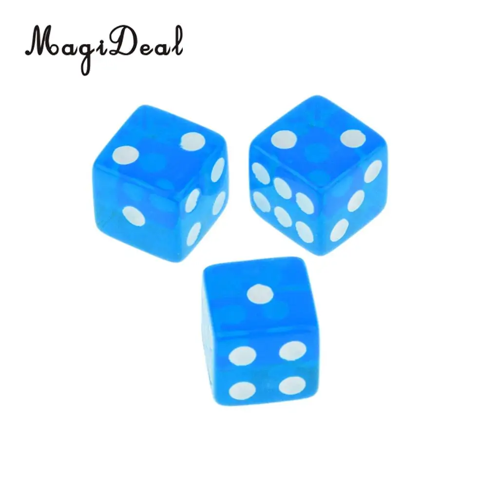 MagiDeal Высокое качество 100 x полупрозрачные 16 мм шестигранные игральные кости RPG