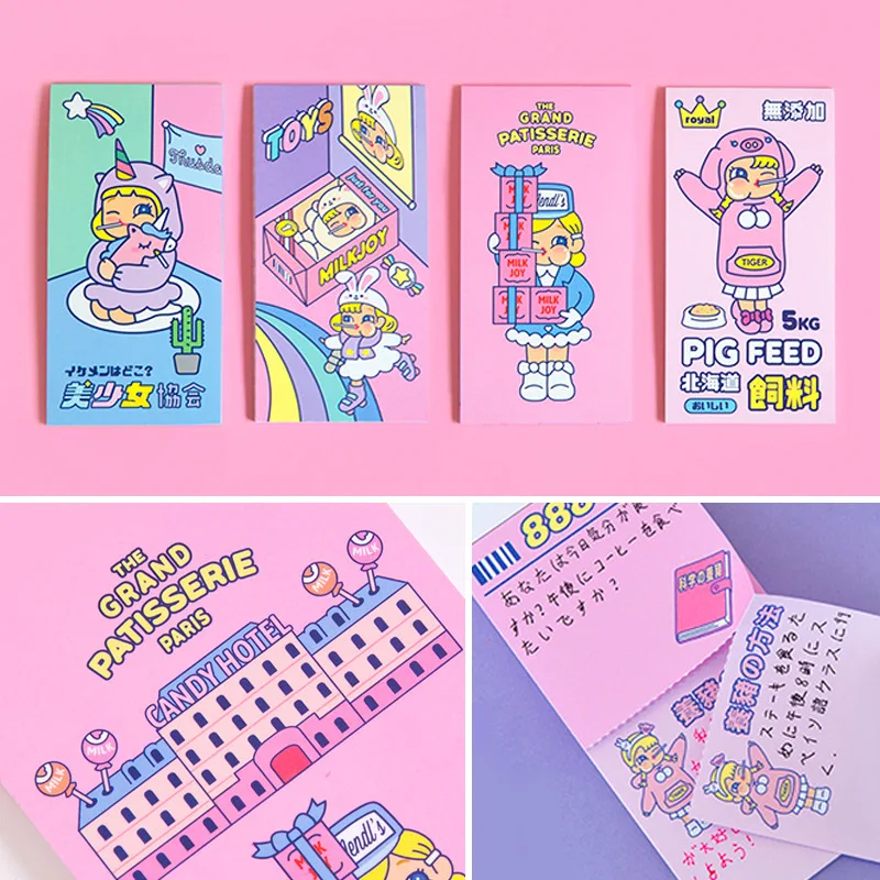 1 Набор из блакнота для бумаги заметок на клейкой основе Kawaii Единорог девочек Diy