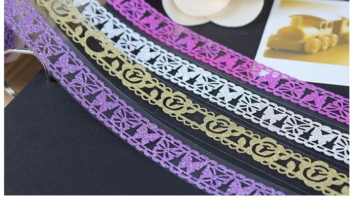 DIY измельченный цветной кружевной цветок лента скрапбукинг украшения рулон ленты разноцветные леденцы Декор стикеры Самоклеющиеся липкая бумага