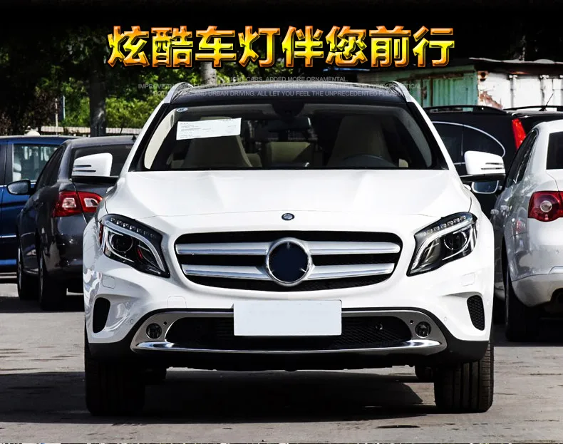 Автомобиль Стайлинг для Benz gla- светодиодный фара для gla фара светодиодный дневного света светодиодный drl биксеноновая D1S HID