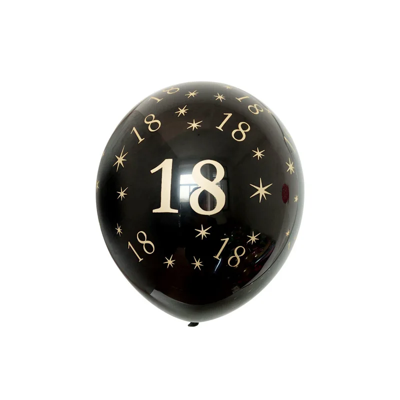 18th black День рождения воздушные шары 5 шт. надувные шары с конфетти 12 дюймов латексные шары Globos 18 21 30 40 50 60 Юбилей воздушные шары на день - Цвет: 18th black