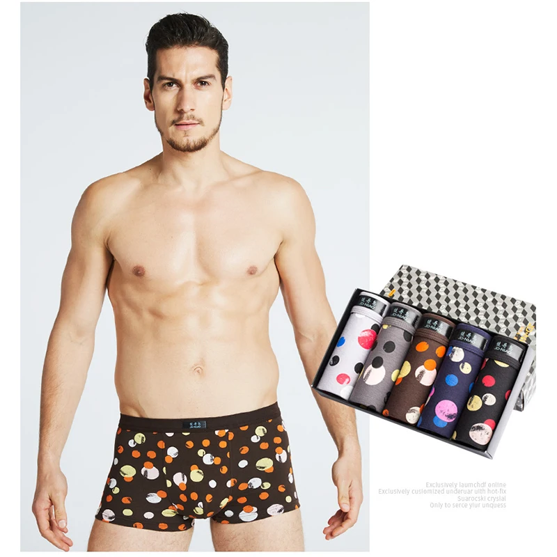 Стиль 5 шт./компл. и Boxershort Для мужчин из мягкой дышащей ткани Для мужчин нижнее белье боксеры модное хлопковое нижнее белье Для мужчин трусы-боксеры