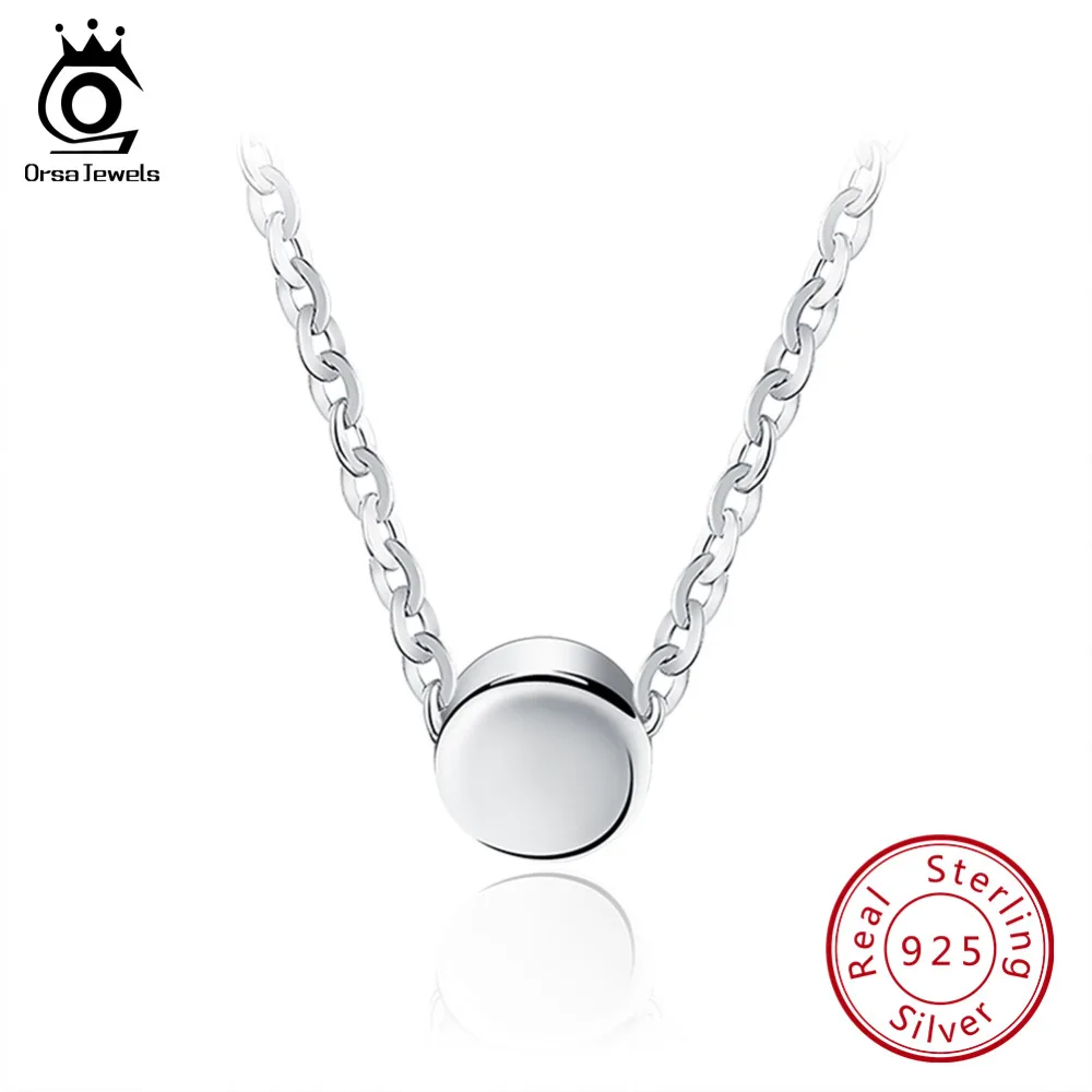ORSA JEWELS модное ожерелье из стерлингового серебра 925 пробы с круглой подвеской 44 см