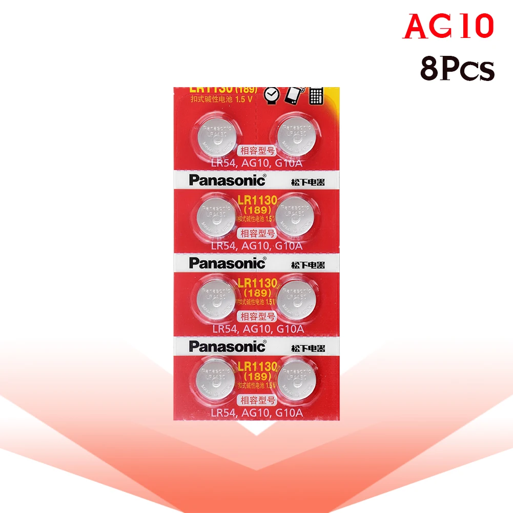 Батарейка AG10 LR1130 LR54 кнопочные элементы 1 5 в щелочная D189 D389 D390 G10 G10A 1159SO 1168A 189 для