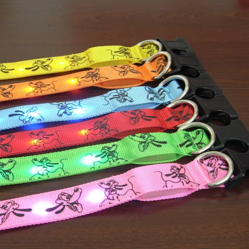 C04 ошейник для домашних животных LED нейлон _ Pluto дизайн Ночная безопасность