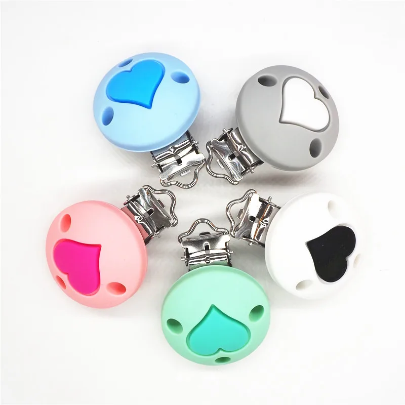 Chengkai 10pcs Round Silicone Star Heart Crown Clips DIY Baby Teether Dummy Pacifier Chain Holder Soother Nursing Toy | Украшения и