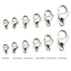 20 шт. из нержавеющей стали 91011121315 мм металлические застежки-карабины для самостоятельного изготовления ювелирных изделий, цепи, крючки, коннектор, браслет, фурнитура