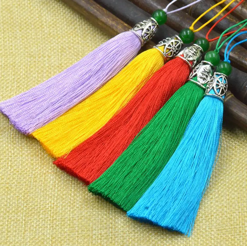 95mm China Delicate Alloy Polyester Soft Tassel Fringe Ice Silk Pendant Connectors DIY Jewelry Accessories Making | Украшения и