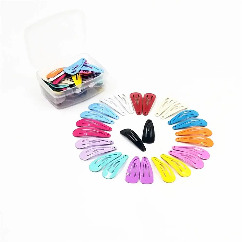 

30pcs 3cm Snap Hair Clips for Hair Clip Pins BB Hairpins Color Metal Barrettes for Baby Children Women Girls Styling Accessories