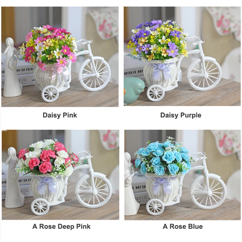 1 Набор лавандовой розы ручной работы тканый пластиковый велосипедный цветочный