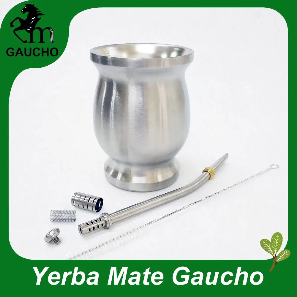 1 компл./лот деликатные Yerba мате Калабаш тыквы наборы из нержавеющей стали двойная стена с трубка для травяного чая мате и щетка для чистки