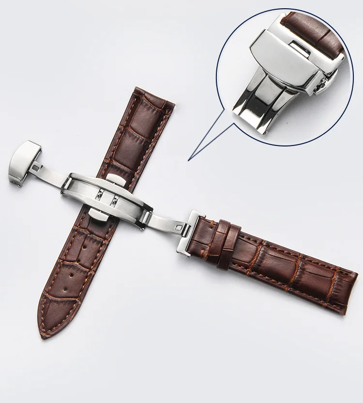 Leather watch belt couple fashion watch accessories butterfly buckle bracelet watch accessories