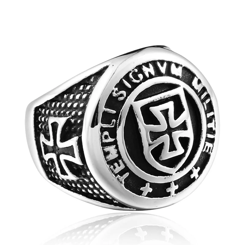 Мужское кольцо из нержавеющей стали knight Signvm крест панк байкерские украшения |