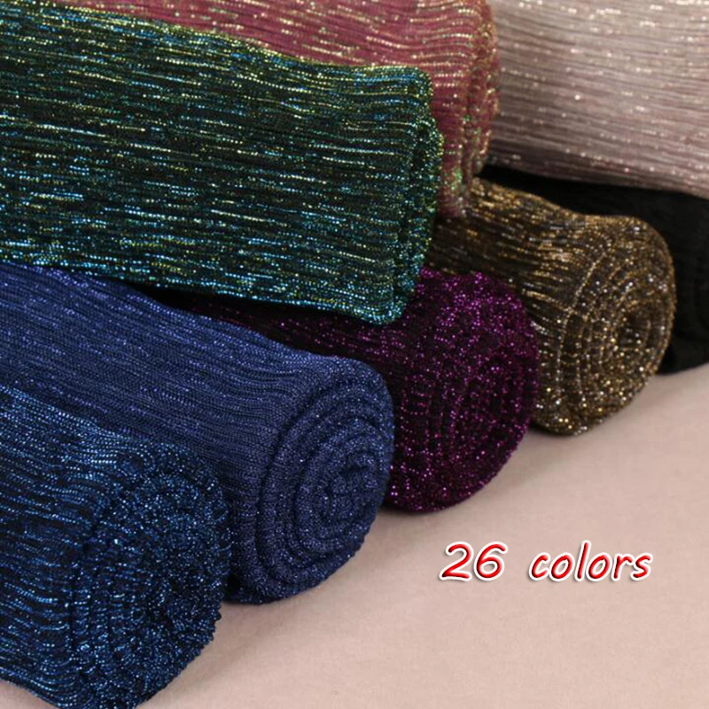 Шарф женский Lurex с блестками, складки, эластичный, длинный модный платок-мусульманский шаль, пашмина 20 штук.