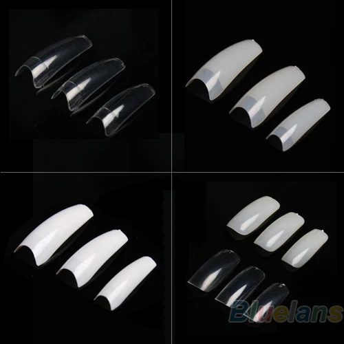 Оптовая продажа 500 шт. прозрачный белый цвет искусственный дизайн ногтей