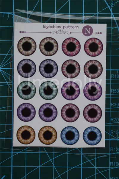 1pcs eye pattern N Blyth кукольные глазные фишки узорные бумажные тонкие стеклянные наглазники DIY куклы аксессуары для глаз - Цвет: 1pcs eye pattern N