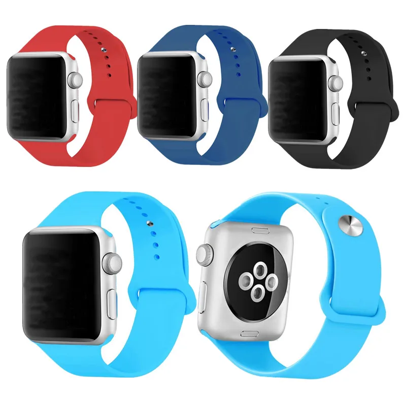 Новый дизайн ремешок для Apple Watch 38 мм 42 силиконовый мягкий сменный Браслет
