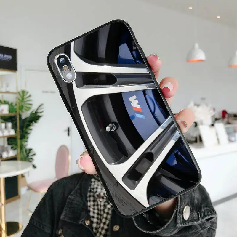 Роскошный бренд BMW tire черный мягкий Силиконовый ТПУ чехол для телефона iPhone MAX XR XS