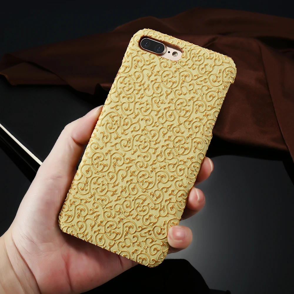 Ретро Дворец Цветок Pattern Жесткий PC Phone Чехол Для iPhone 7 плюс Крышка Мода 3D Телефон