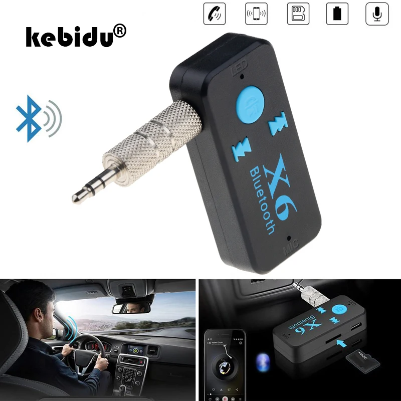 Kebidu Bluetooth 4 2 беспроводной адаптер приемник AUX аудио автомобильные комплекты Hands free TF карта Mp3 музыкальный