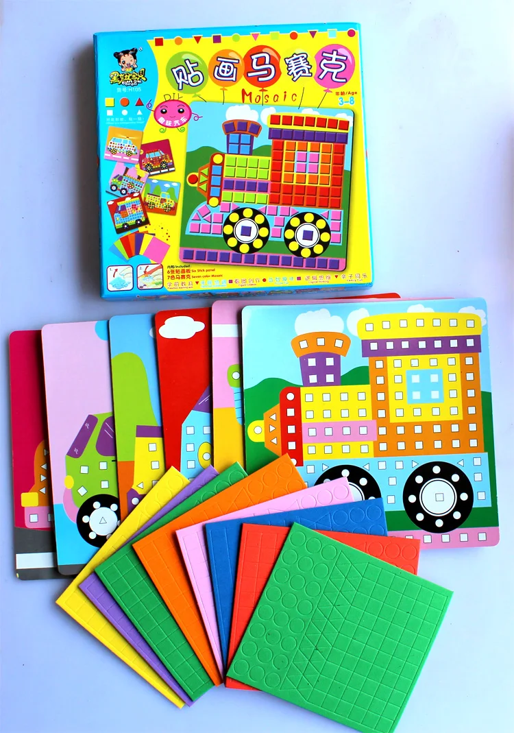 Мозаичный 3d пазл сделай сам для детей из эва творчества в виде животных обучающие