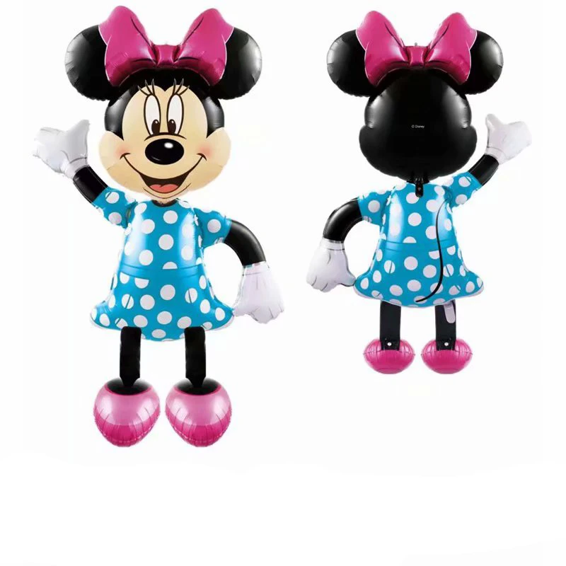 blue Minnie 175cm large 3D Mickey Minnie Mouse foil Balloon Birthday Party red Pink Blue Standing decorations Cartoon Kids toys Baby shower - Цвет: blue Minnie