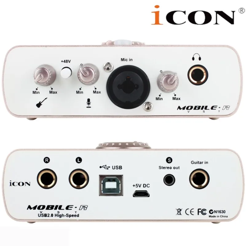 Звуковая карта ICON mobile R VST USB 24 бит 96/192 кГц 1 Микрофон вход/1 гитара 2 аналоговых