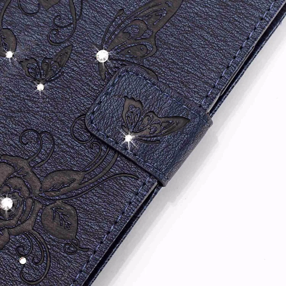 Роскошный Горный Хрусталь Бумажник Кожа PU Откидная Крышка Для Huawei Ascend P9 Lite