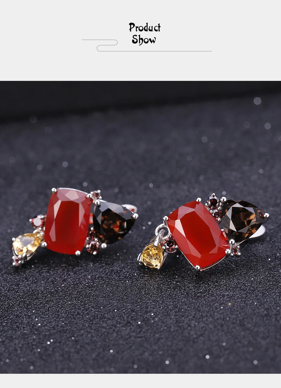 GEM'S балетные 925 пробы, серебряные современные серьги-гвоздики ручной работы, натуральные прямоугольные серьги с сердоликом для женщин, бижутерия