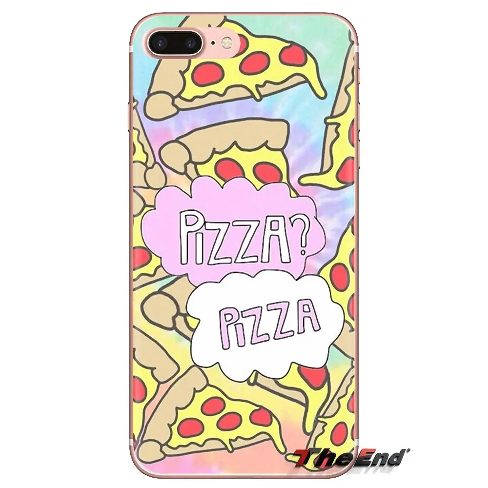 Прозрачный мягкий чехол-накладка розовая пицца I love pizza для Huawei Mate Honor 4C 5C 5X 6X 7 7A 7C 8 9