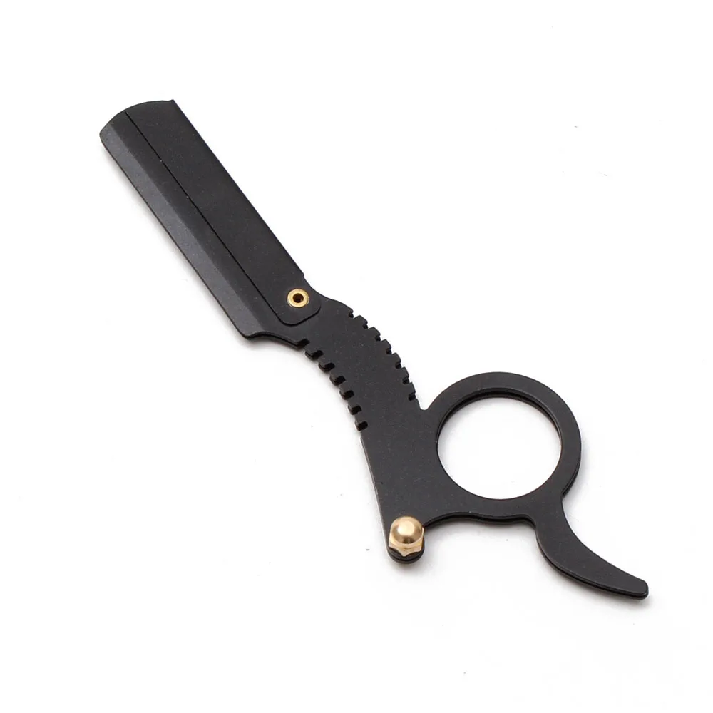 

1Pcs Customized Brand JP Stainless Razor Shaving Barber Tools Hair Razor Add Blades Black Shaving Knife Hair Removal Tools C6111