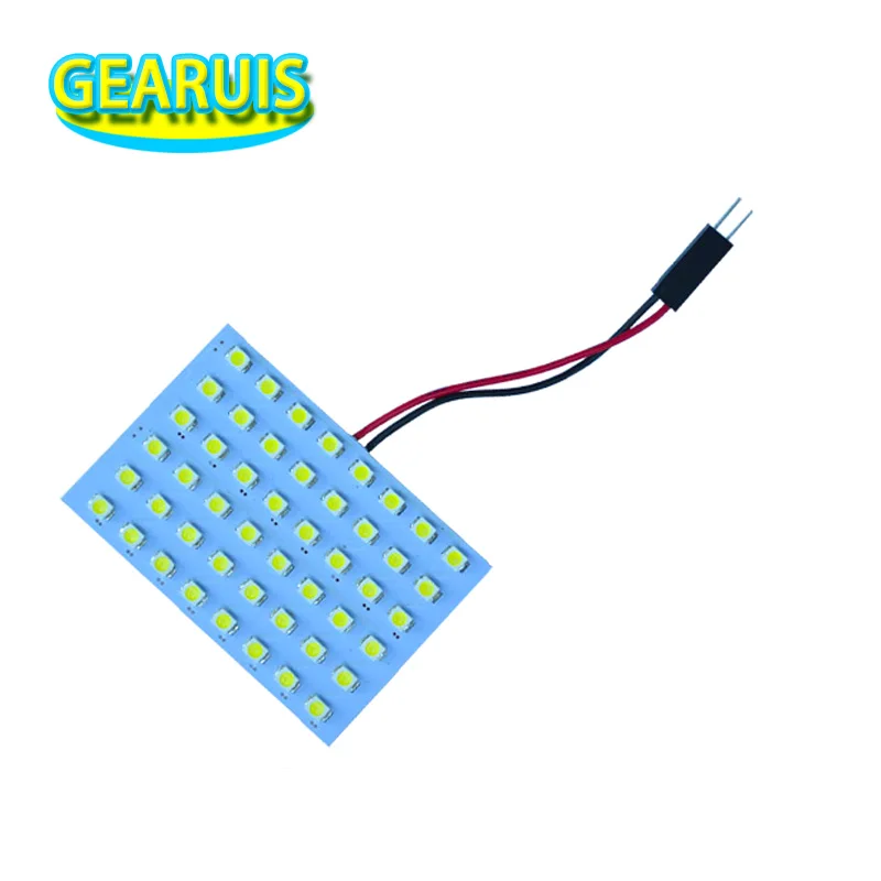 

10set/lot Dome Panel Lamp 48 SMD 3528 1210 LED Interior Room Dome Door Car Light Bulb with T10 Festoon 2 Adapter White 12V