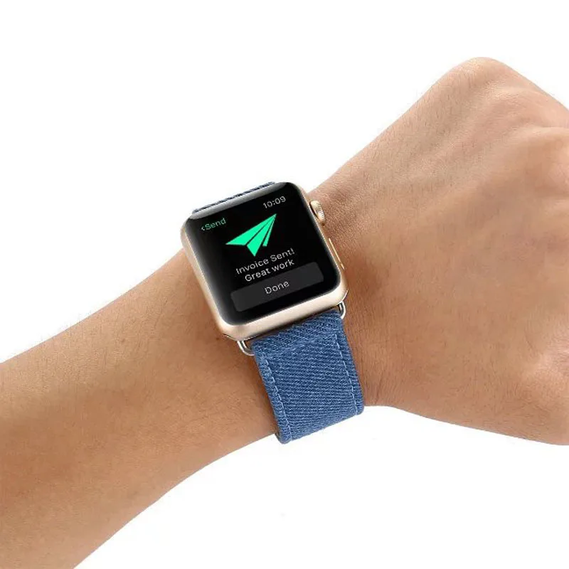 Джинсовый джинсовый кожаный ремешок для Apple Watch Series 3 2 1 камуфляжный браслет iWatch