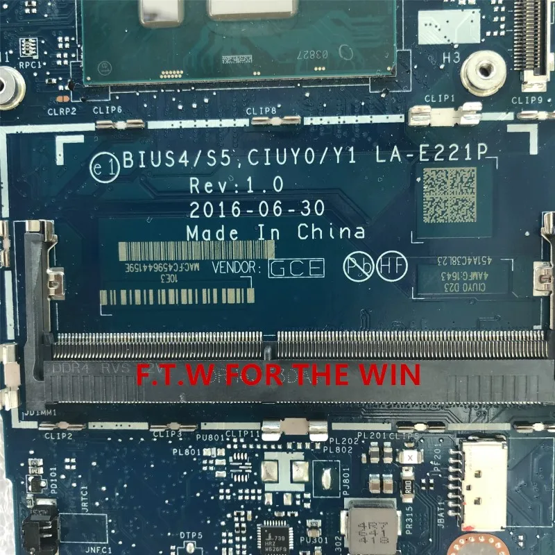 Verkauf BIUS4/S5 CIUY0/Y1 LA-E221P MB Para YOGA 510-14IKB Laptop Motherboard I7-7500U R5 M430 2G 5B20M3278 8 100% Probado