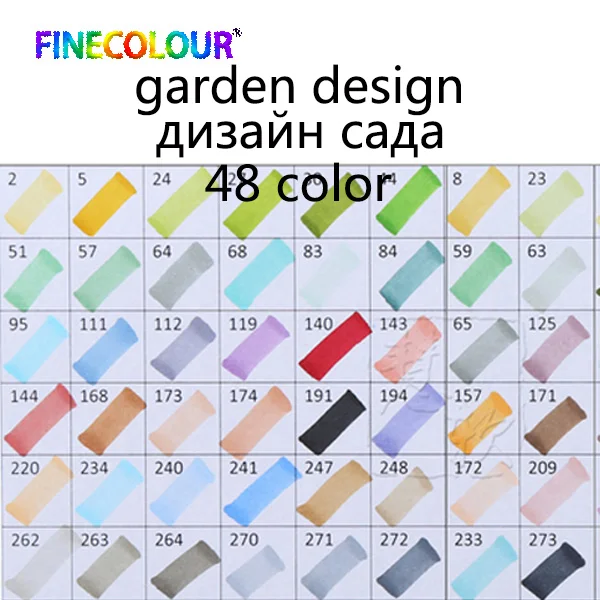 Finecolour 24/36/48/60/72 ручка маркер комплект Dual Head эскиз маркеры кисточки ручка для рисования манга анимация дизайн товары для рукоделия - Цвет: garden48color