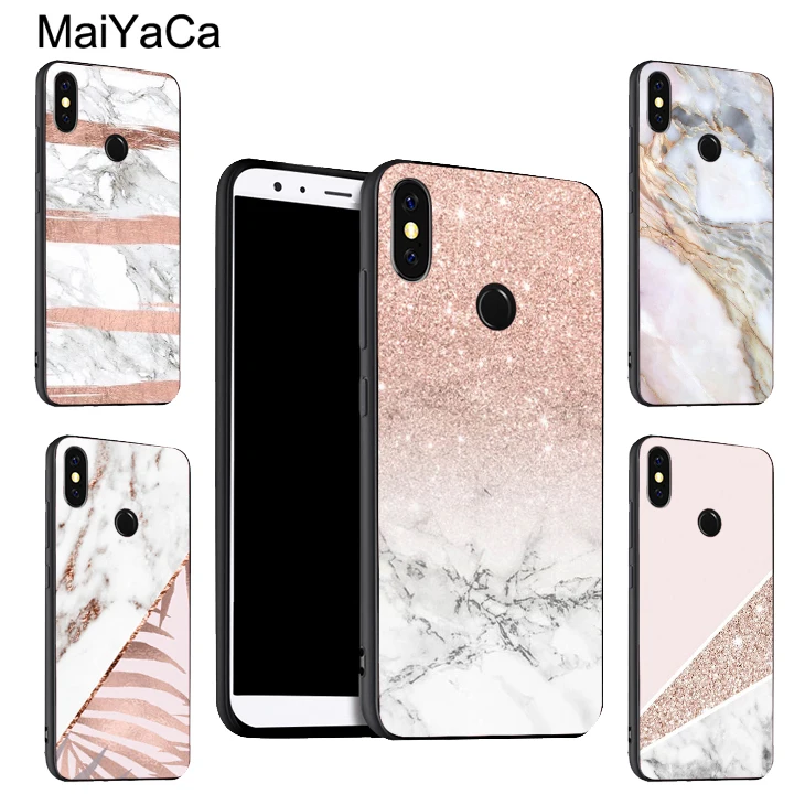 Силиконовый чехол MaiYaCa Marble Rose gold для POCO X3 F2 Pro F1 Redmi Note 9 8 T 7 9S 9C Mi 10 Lite A3 9T|Бамперы| |