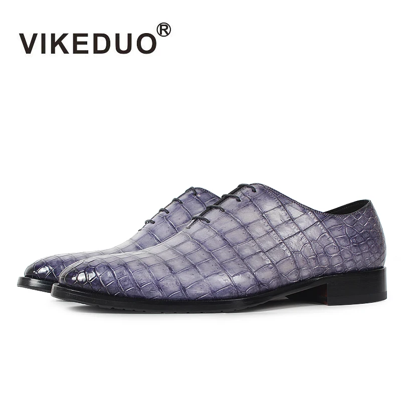 Vikeduo/вечерние туфли ручной работы из крокодиловой кожи Роскошные Мужские